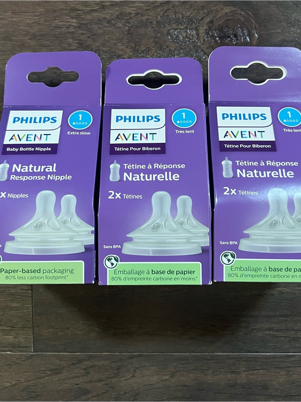 BNIB Philips AVENT Natural Response Baby Bottle Nipples (6 Nipples Total) Size 1
